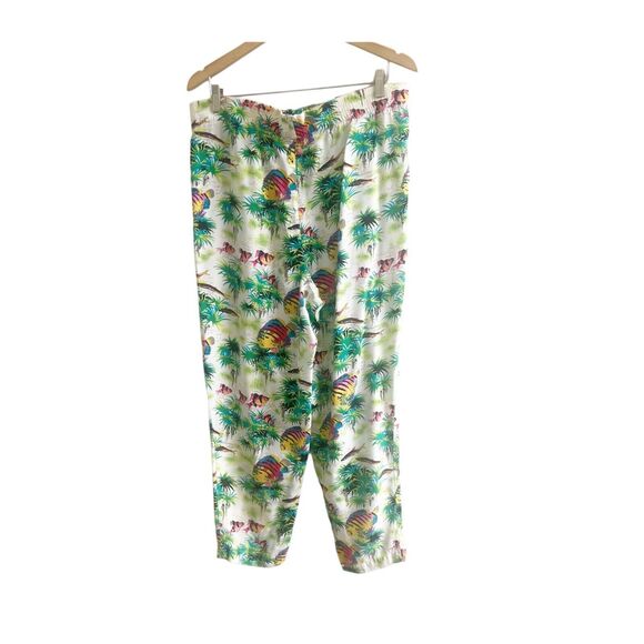 Gap Tropical Lightweight Trousers Novelty Tapered Leg Colorful Size Large Rayon - Picture 2 of 10